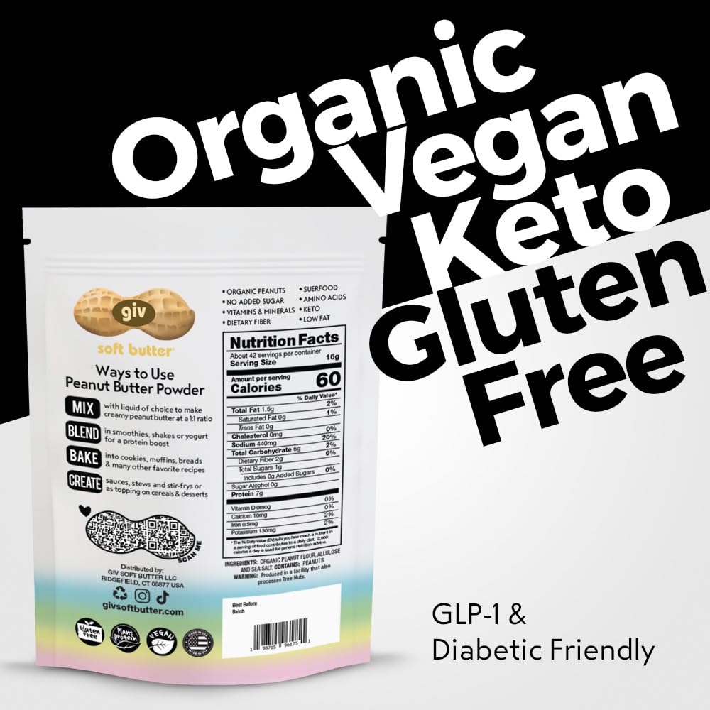 organic-powdered-peanut-butter---no-added-sugar-glp-1-friendly-protein-powder---keto-vegan-gluten-free---24oz-2