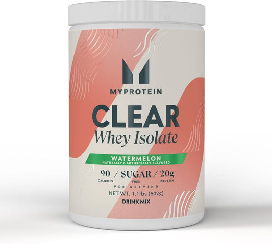 myprotein-watermelon-clear-whey-isolate-protein-powder---11-lb-20-servings---20g-protein-per-serving---naturally-flavored-drink-mix---superior-performance-1