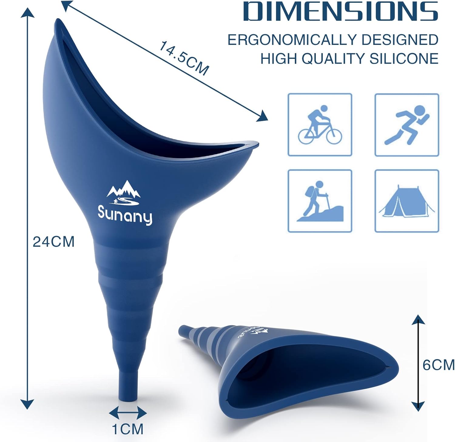 Portable Silicone Female Urinal for Standing, Reusable & Leakproof - Ideal for Outdoor Activities, Camping, Travel - Sunany Female Urinal - Espot.com.au