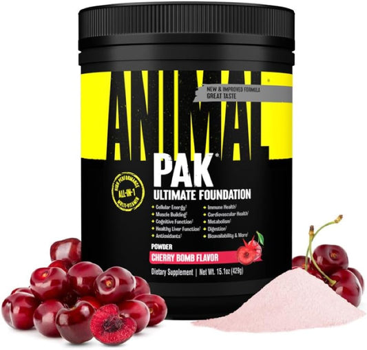 Animal Pak All-in-One Vitamin & Supplement Powder - Zinc, Vitamins C, B, D, Amino Acids, Immune Support, Digestive Enzymes - Daily Multivitamin for Women & Men - 60 Scoops - Espot.com.au