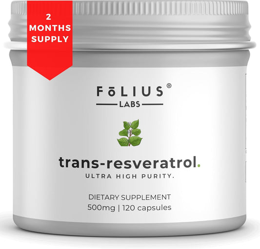 High Potency Trans-Resveratrol Capsules with Japanese Knotweed Extract - 99% Purity - Immunity and Healthy Aging Support - 120 Count Resveratrol Supplement by FOLIUS LABS - Espot.com.au