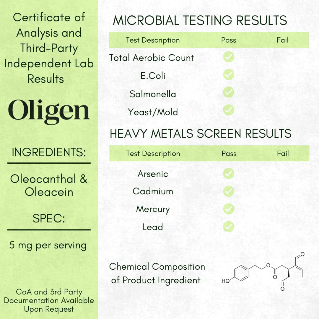 Oligen™ 60ct Oleocanthal Supplement from Extra Virgin Olive Oil for Brain & Heart Health - Espot.com.au