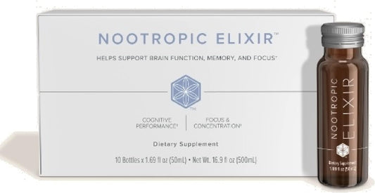 Isagenix Nootropic Elixir - Liquid Brain Health Supplement with Green Tea Extract - Supports Focus and Healthy Mindset - 1.69 Oz Bottles (Pack of 10) - Espot.com.au