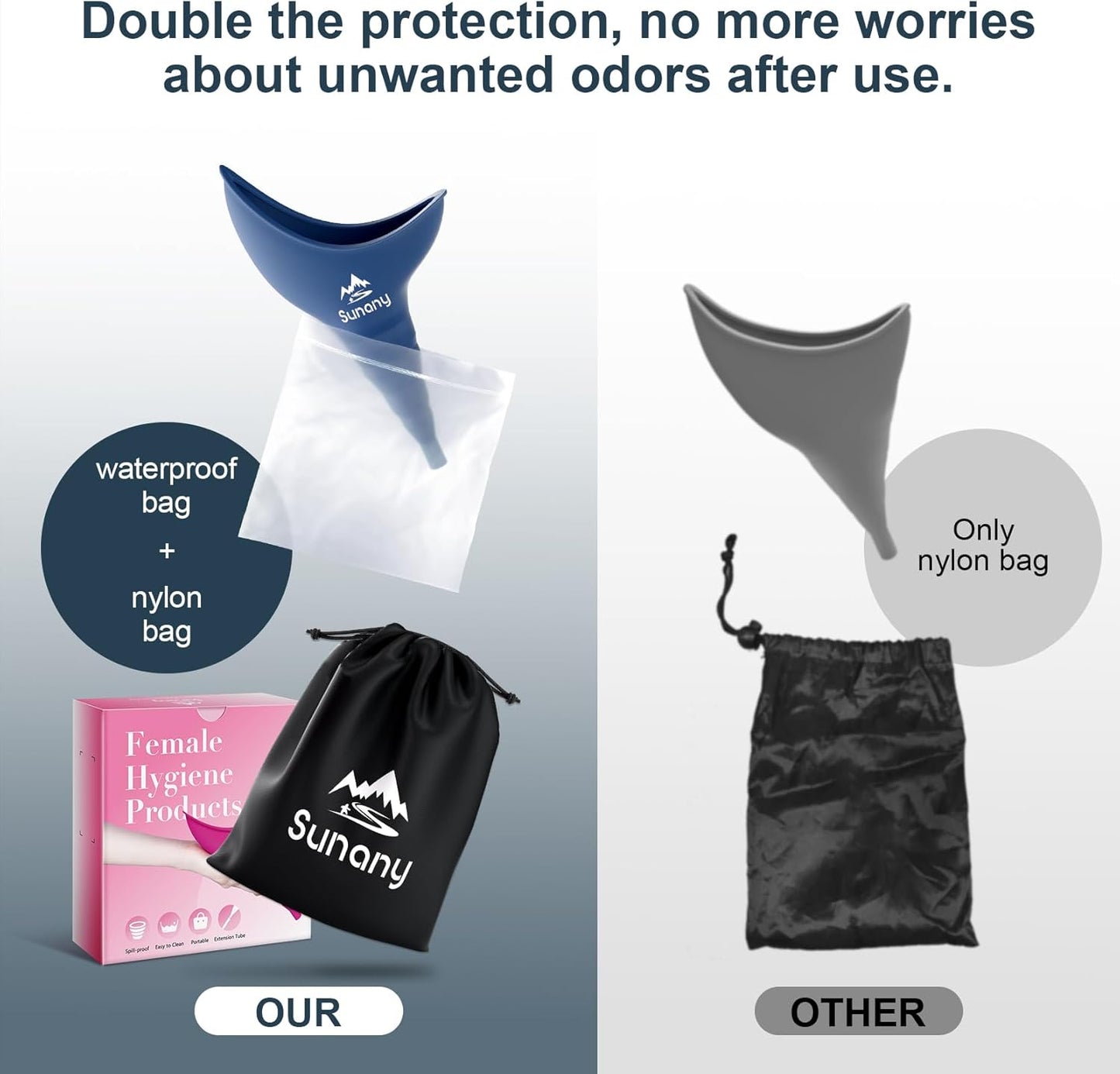 Portable Silicone Female Urinal for Standing, Reusable & Leakproof - Ideal for Outdoor Activities, Camping, Travel - Sunany Female Urinal - Espot.com.au