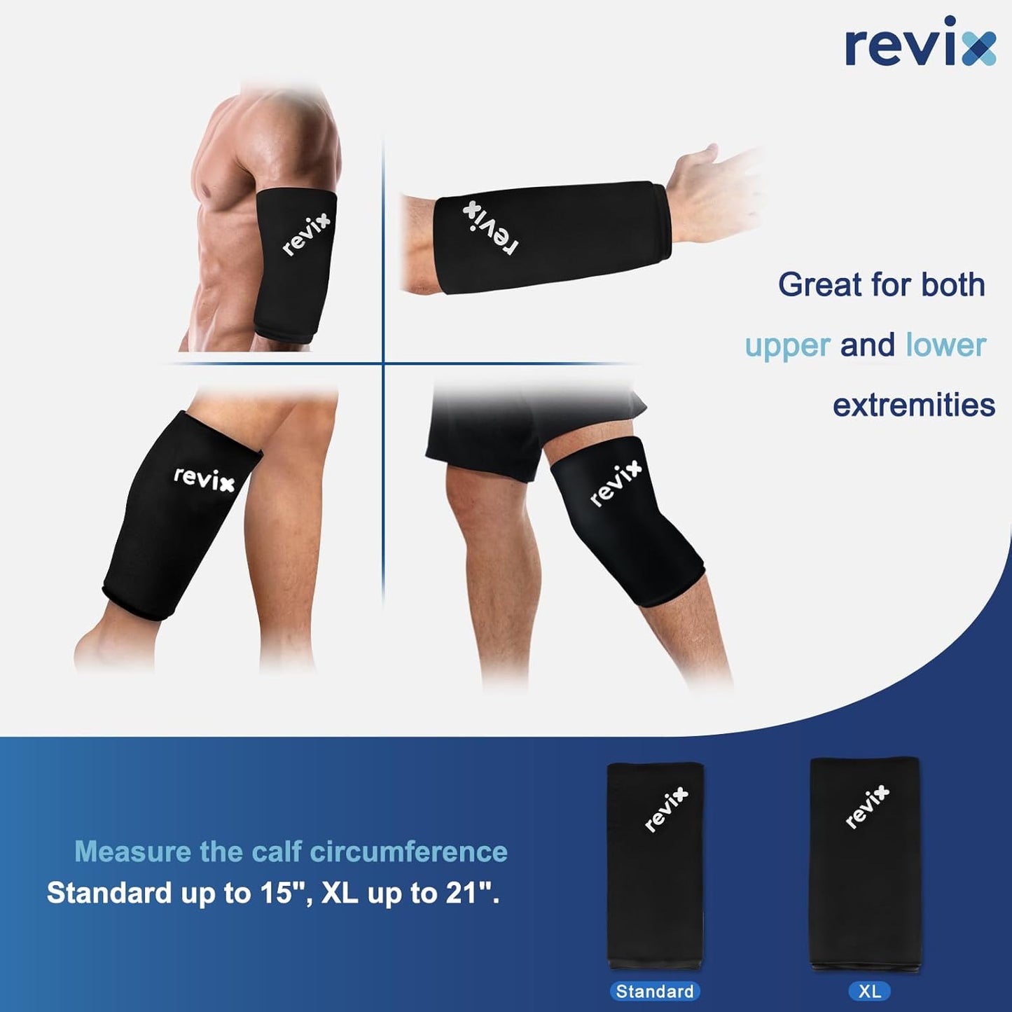 XL Shin Ice Pack Sleeve - Reusable Cold Compression for Knee, Arm, Elbow, Lower Leg - Soft Gel for Post-Workout Recovery - 360° Coverage - Espot.com.au