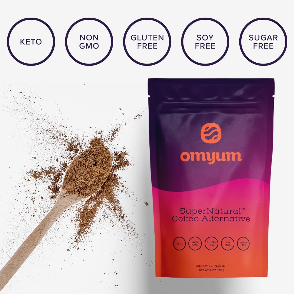 Organic Mushroom Blend Coffee Alternative - Superfood Adaptogens with Cacao, Lion’s Mane, Reishi, Cordyceps, Ashwagandha & L-Theanine for Calm Energy, Focus & Gut Health (30 Servings) - Espot.com.au