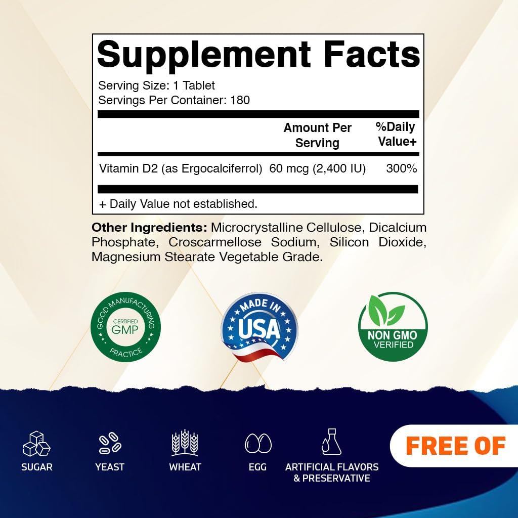 vitamatic-vitamin-d2-60-mcg-2400-iu-ergocalciferol-vegetarian-tablets-180-count-pack-of-1-2