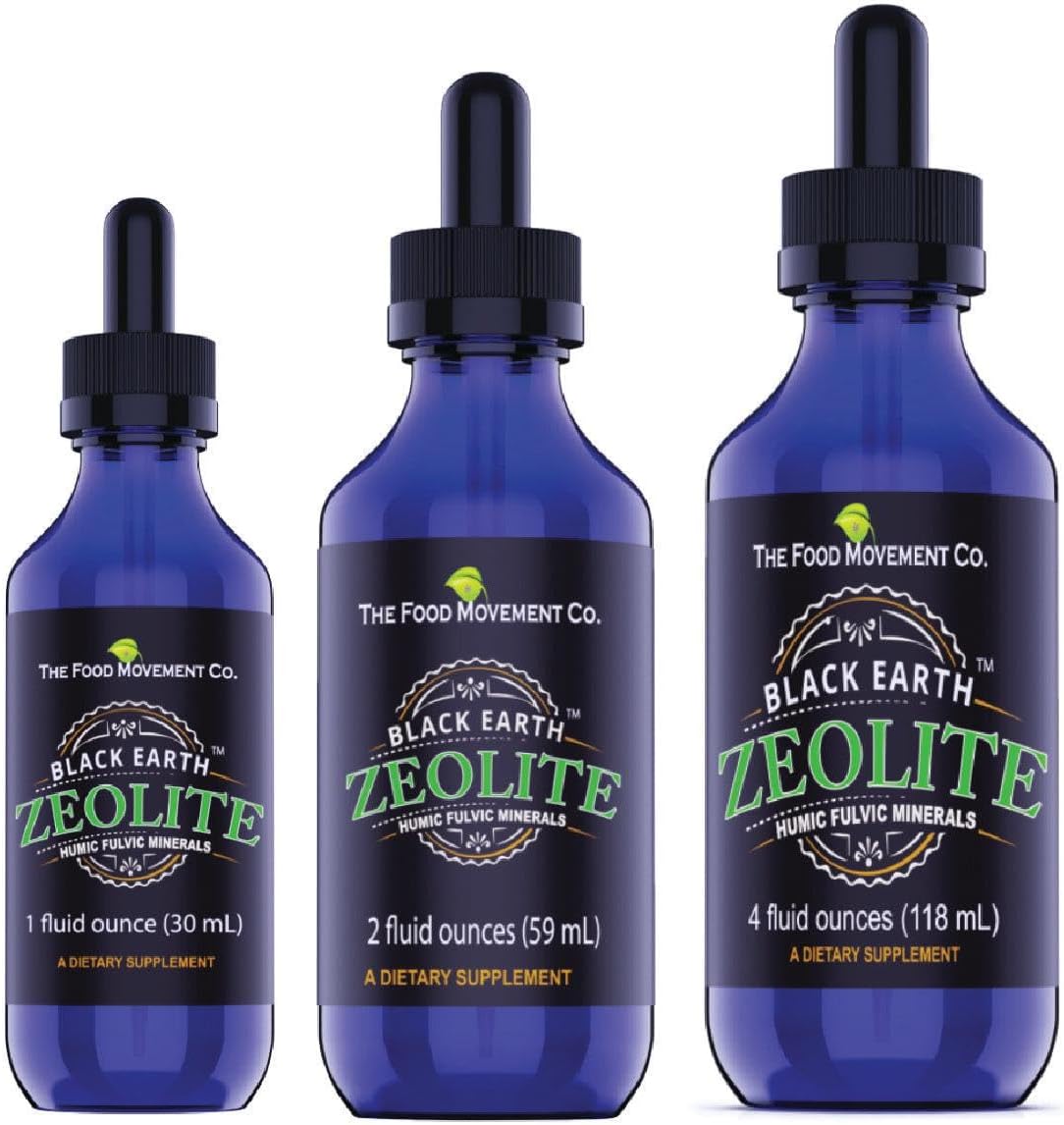 Black Earth Zeolite with Humic Fulvic Acids Trace Minerals Liquid Drops Supplement for Detox, Gut Health, Immune Support - 2oz for Adults and Kids - Espot.com.au
