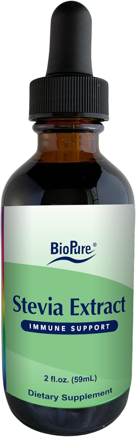 Certified Organic BioPure Stevia Extract Tincture - Immune Support & Gut Health - 2 fl oz - Espot.com.au