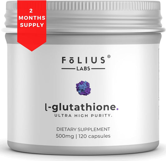 High Strength L-Glutathione 98% Supplement for Skin - Collagen for Women & Men - 500mg Concentrated Formula - 120 Capsules - Espot.com.au