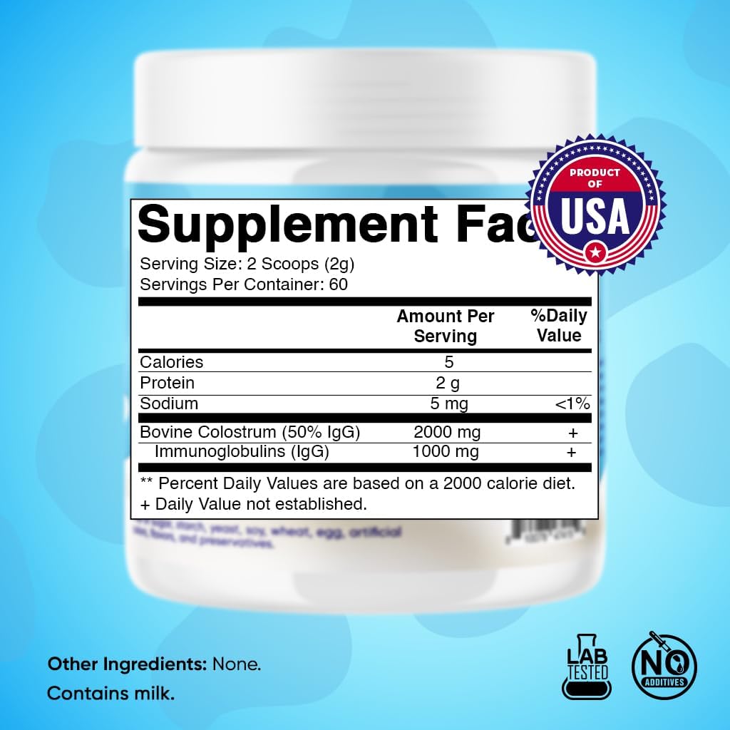 high-igg-bovine-colostrum-powder-for-gut-health-hair-growth-beauty-immune-support---unflavored-supplement-with-60-servings---easy-to-mix-formula-for-muscle-recovery-2