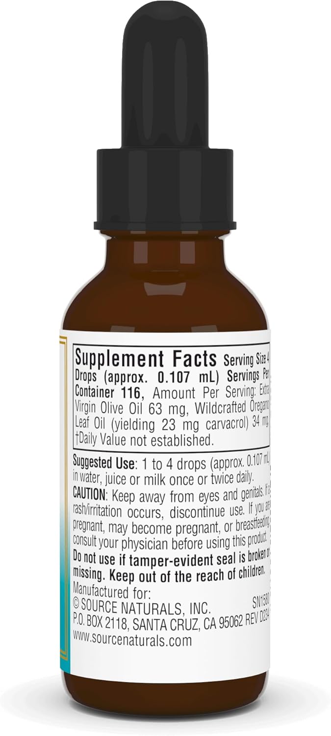 Source Naturals Oil of Oregano, 70% Carvacrol, Non GMO, 0.4 oz - Immune System Support* - Espot.com.au