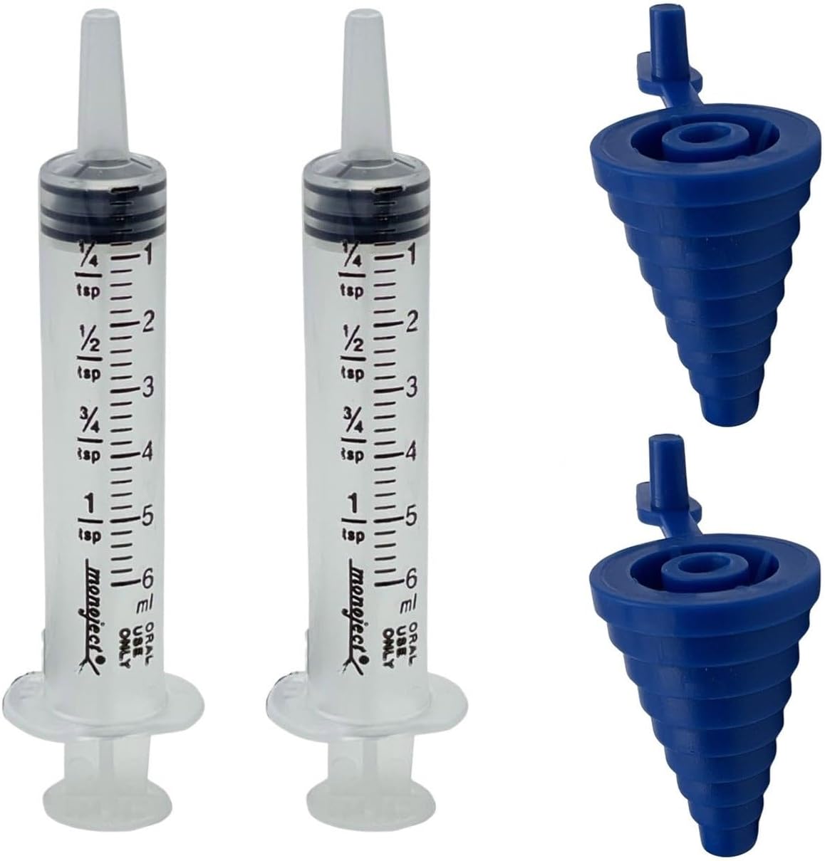 sandhill-tools-oral-medicine-syringes-6-ml-1-tsp-with-tapered-bottle-adapters---pack-of-5-for-accurate-dosage-administration-2