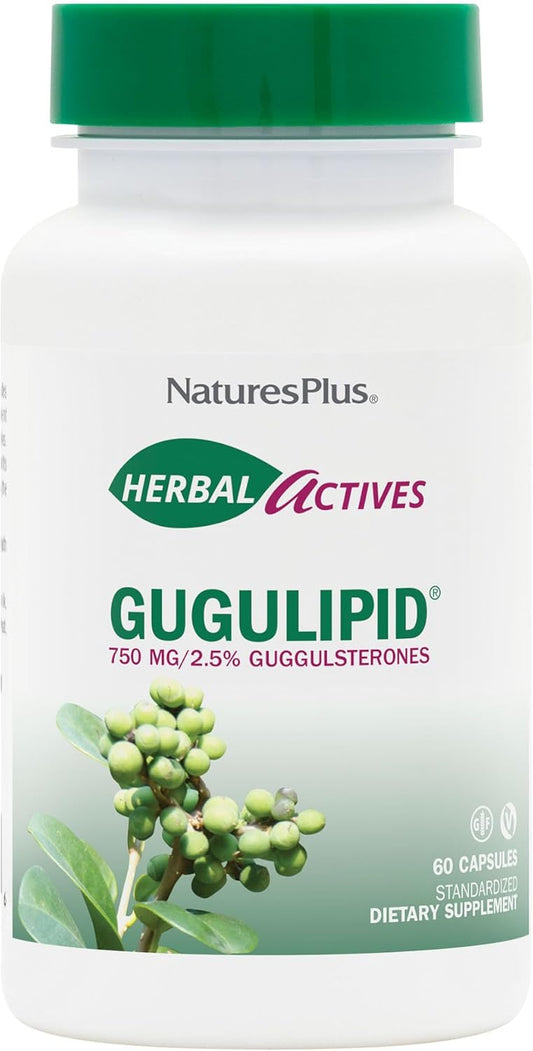 Herbal Actives Gugulipid Capsules - 750mg with 2.5% Guggulsterones - Ayurvedic Botanical Supplement - Maximum Potency - Vegetarian & Gluten-Free - 60 Servings - Espot.com.au