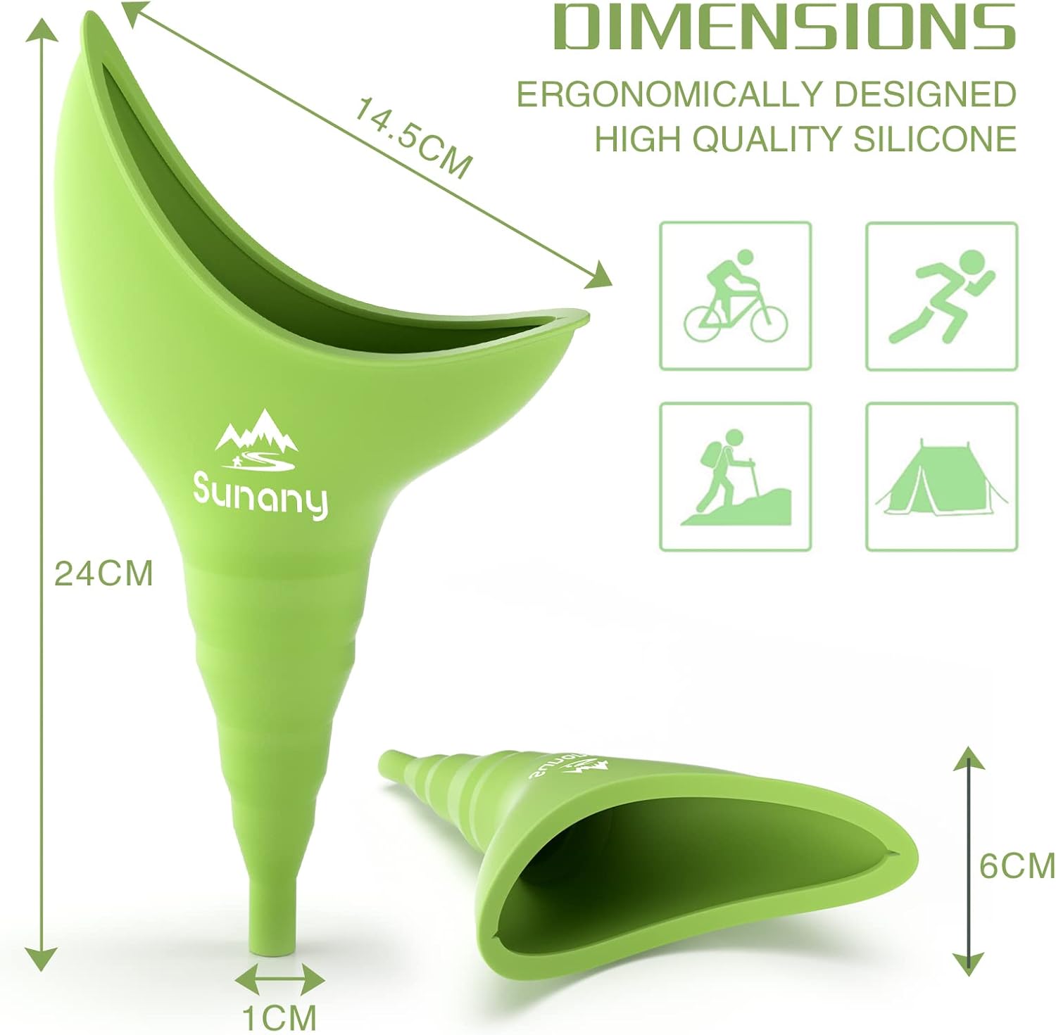 Portable Silicone Female Urinal for Standing, Reusable & Leakproof - Perfect for Camping, Travel, and Outdoor Activities - Espot.com.au