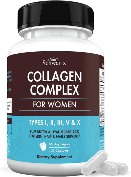 hydrolyzed-collagen-peptide-capsules-for-women---multi-collagen-supplement-with-vitamin-c-biotin-keratin---supports-skin-hair-nails---135-capsules-1