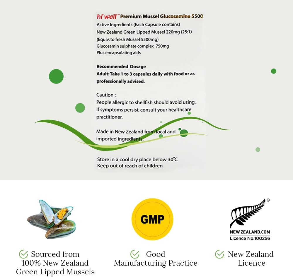 new-zealand-pure-natural-mussel-glucosamine-capsules---pack-of-3---5500mg---hi-well-premium-quality---180-vegetable-capsules-6