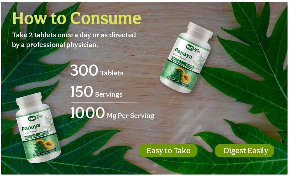 organic-papaya-leaf-extract-capsules---300-pills-1000mg-boosts-platelet-immunity-digestion-2-pack-6