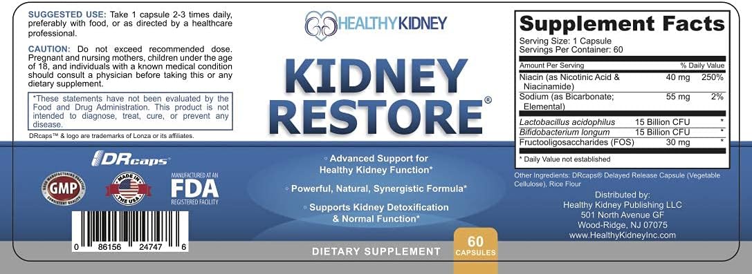 Natural Kidney Cleanse & Health Supplement - Supports Normal Kidney Function with Vitamins - 2 Pack of 60 Capsules - Espot.com.au