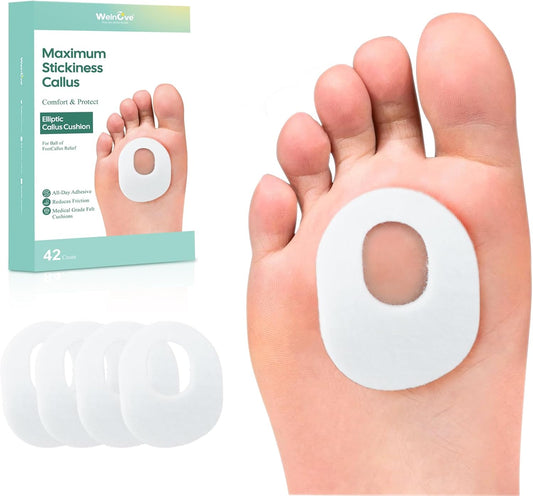 42pc Callus Pad & Corn Protectors for Pain Relief - Adhesive Self-Stick Cushions for Calluses, Corns, Blisters, Heel Friction - White - Espot.com.au