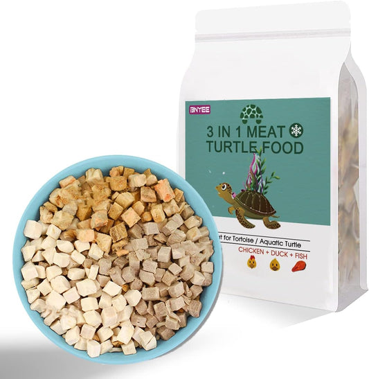 bnyee-3-in-1-freeze-dried-turtle-food---chicken-duck-fish-meat-treats-8-oz---natural-human-grade-formula-1