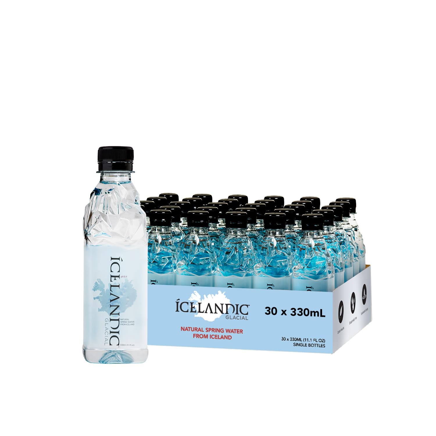 30 Count of Icelandic Glacial Natural Spring Alkaline Water, 11.16 Fl Oz - Pure and Refreshing Hydration in Convenient Packaging - Espot.com.au