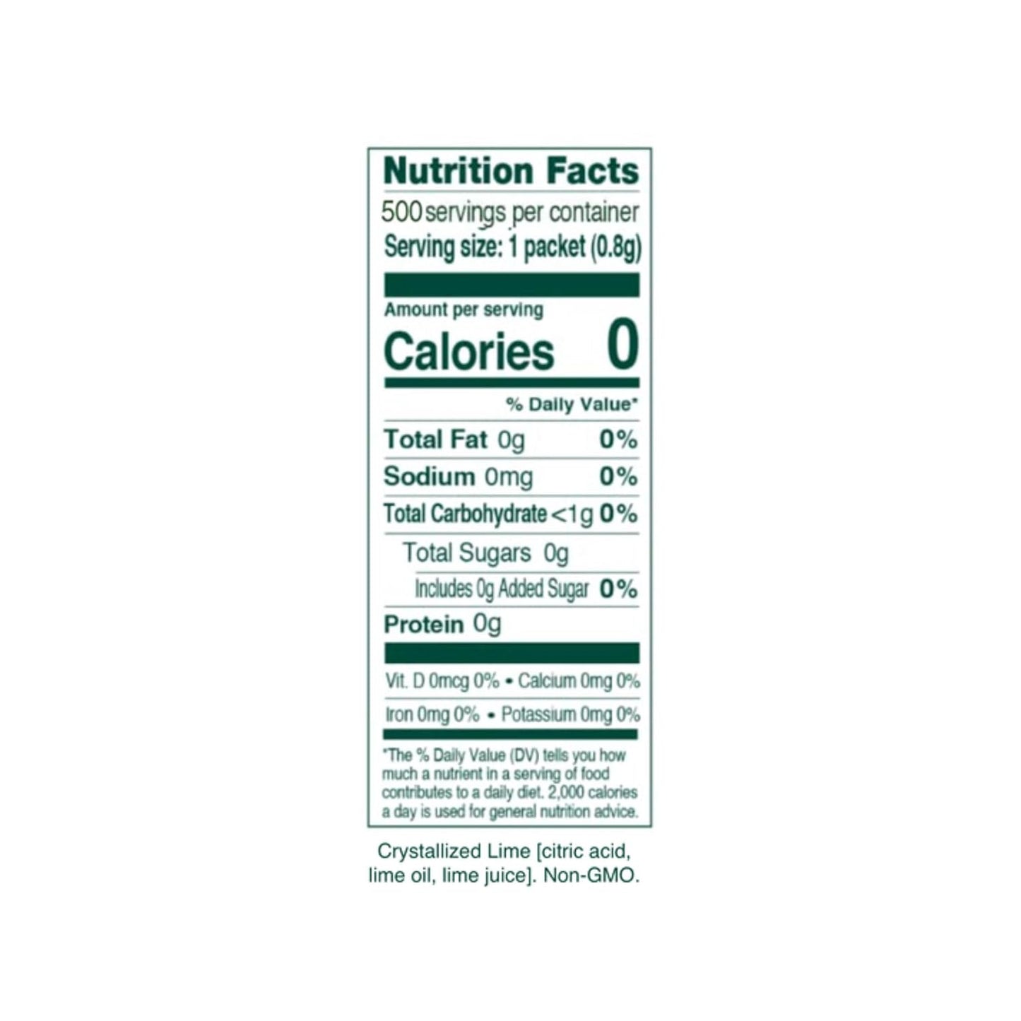 Bulk Pack of True Citrus TRUE LIME Water Enhancer - 0.03oz Packets, 500 Count | Zero Calorie Unsweetened Flavoring for Water & Recipes | Made with Real Limes | Flavor Packets - Espot.com.au