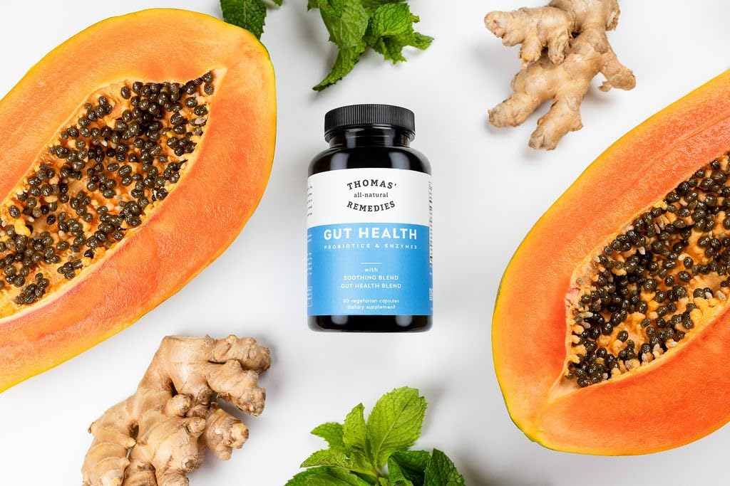 Thomas' Digestive Enzymes, Probiotics, Ginger, Papaya, Turmeric Supplement for Gut Health, Digestion, Bloating Relief - Espot.com.au