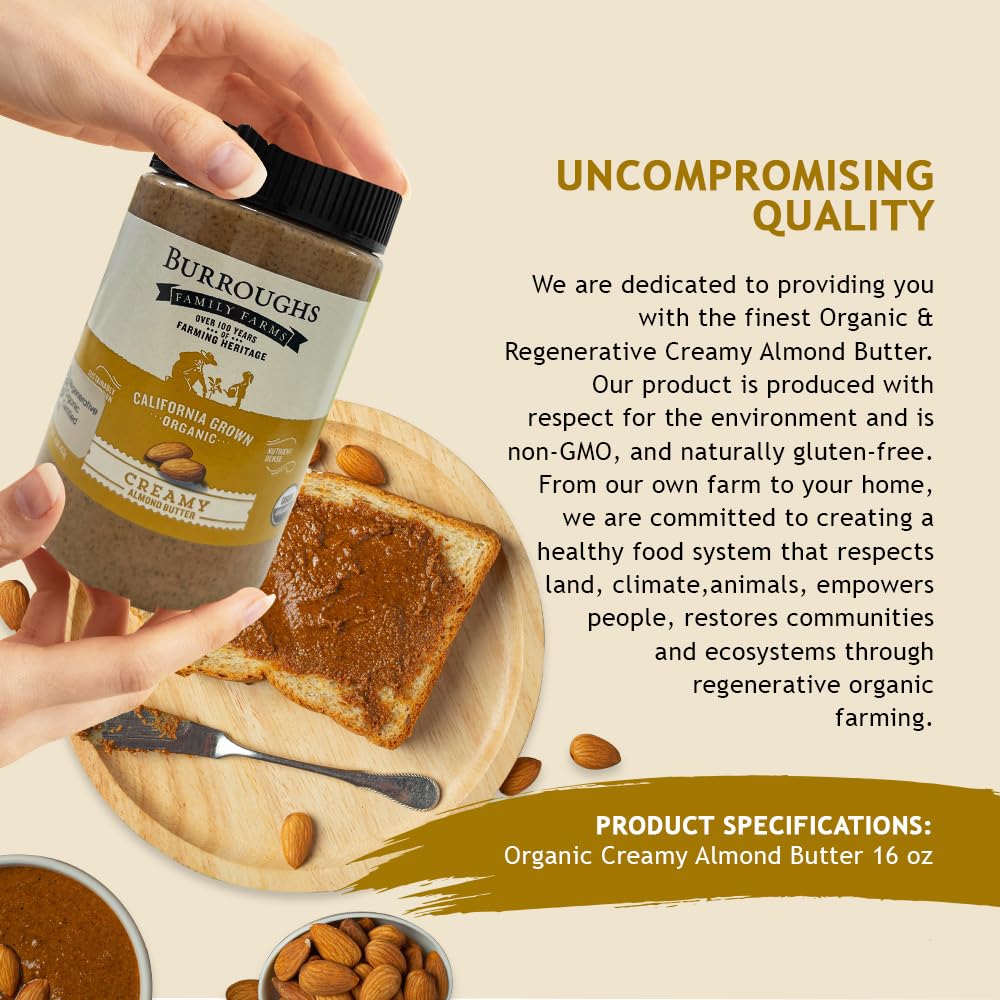 burroughs-family-farms-regenerative-organic-creamy-almond-butter---0-sodium-cholesterol---keto-paleo-vegan---16-oz-jar-6