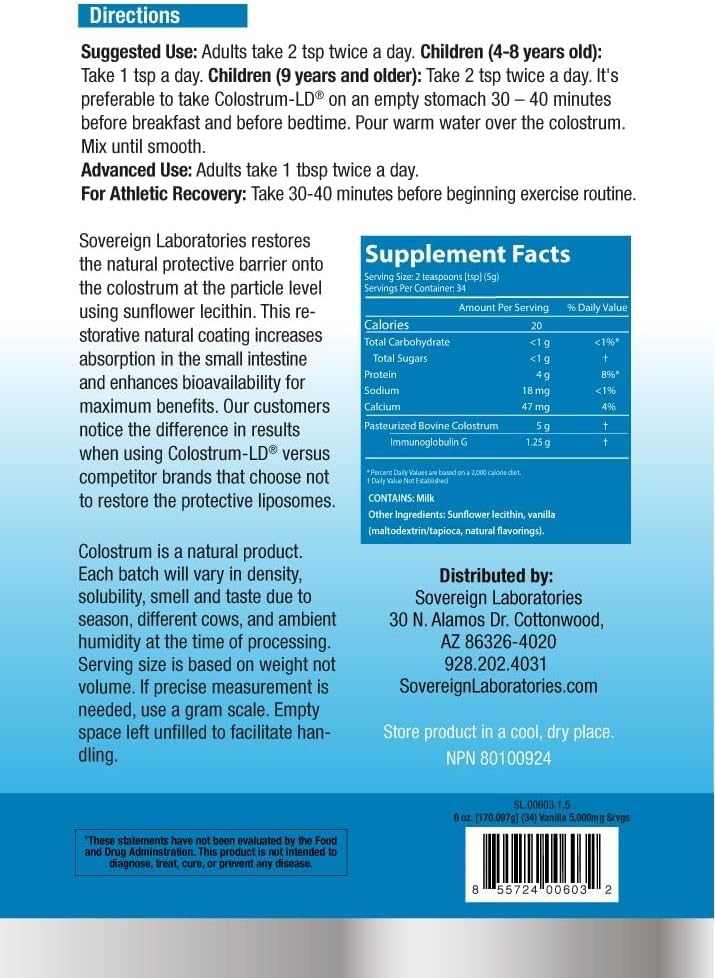 sovereign-laboratories-liposomal-colostrum-powder---gluten-free-lactose-reduced---34-servings---6-oz-vanilla-flavor-3