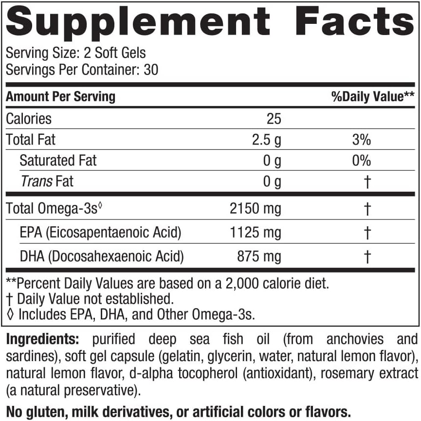 high-potency-lemon-flavor-omega-3-fish-oil-soft-gels---60-count---2150mg-epa-dha---brain-heart-health-support---non-gmo---30-servings-2