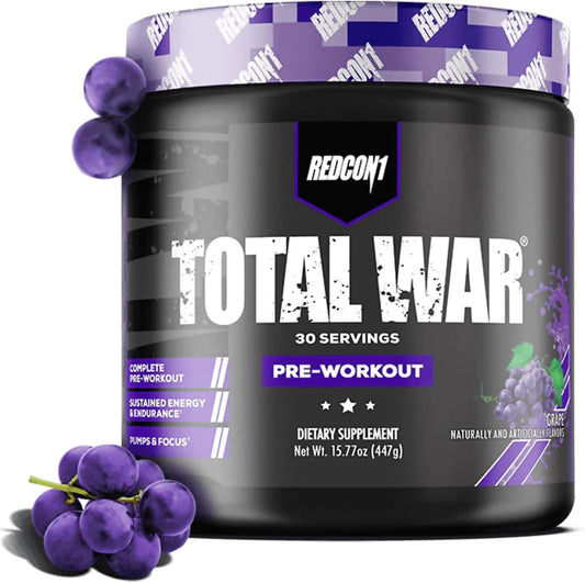 redcon1-total-war-pre-workout-powder-grape-flavor---powerful-caffeinated-preworkout-with-beta-alanine-for-men-and-women---boosts-pump-and-blood-flow-with-citrulline-malate---30-servings-1