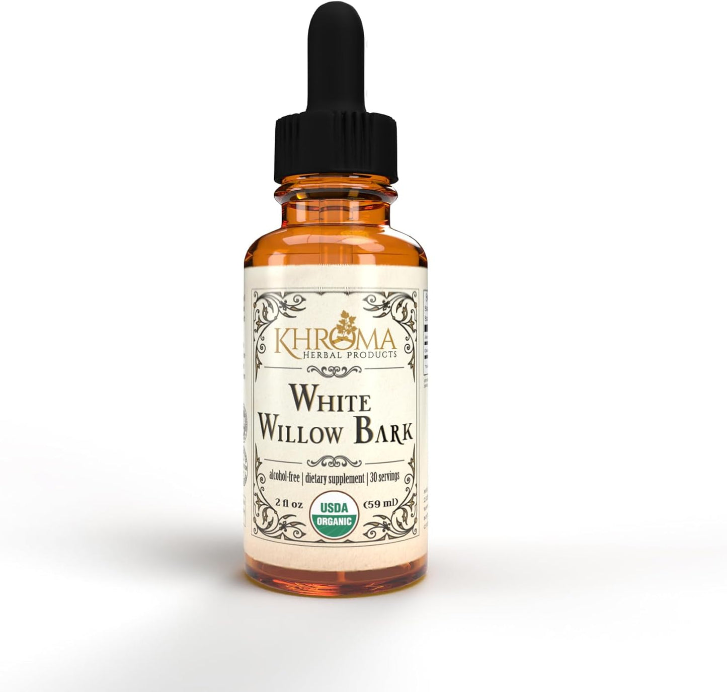 organic-white-willow-bark-liquid-extract---800mg-per-serving---30-servings---2oz-glass-bottle---khroma-herbal-products-1