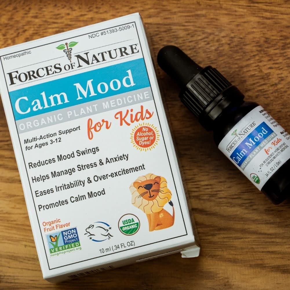 Organic Homeopathic Calm Mood Formula for Kids - 0.34 Fl Oz - Multi-Action Support for Mood Swings, Irritability, Stress, and Worry - Non-Drowsy - Espot.com.au