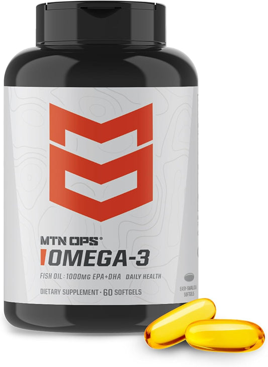 High-Quality Omega 3 Fish Oil Supplement for Heart, Joint, and Bone Health - 1000mg Softgels, 30 Servings by MTN OPS - Espot.com.au