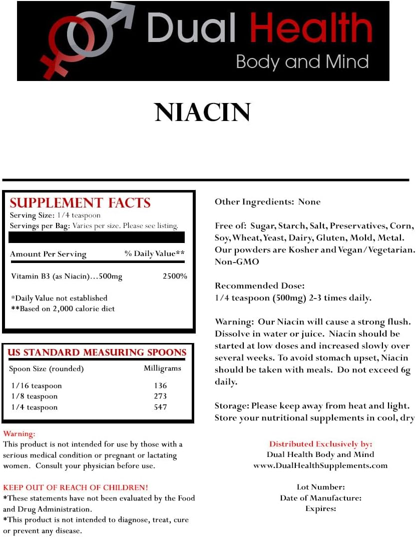 bulk-55-lbs-niacin-powder-vitamin-b3-supplement---immediate-release-flush-nicotinic-acid---non-gmo-vegan-gluten-free---fast-absorption---no-fillersadditives---dual-health-body-mind-2