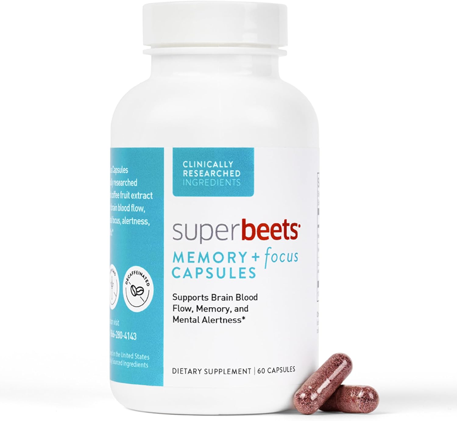 Organic SuperBeets Black Cherry Powder with Memory and Focus Enhancement Capsules - Espot.com.au