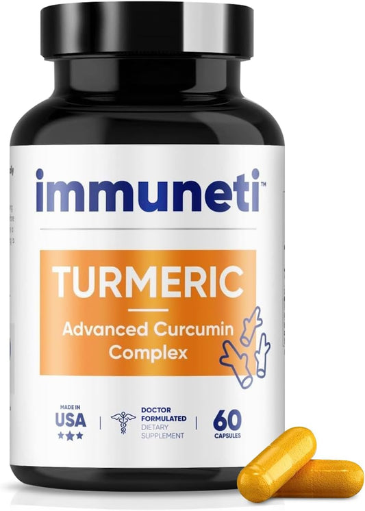 Turmeric Curcumin Complex Capsules - Immune Support Supplement with Advanced Formula for Overall Health - 60 Count - Espot.com.au