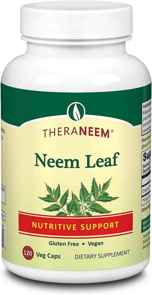 THERANEEM Neem Leaf Capsules - Vegan Antioxidant Support, Gluten Free, 120 VegCaps, 60 Day Guarantee