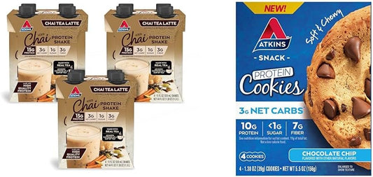 atkins-chai-tea-latte-protein-shake-chocolate-chip-cookie-bundle---15g-protein-3g-net-carbs-1g-sugar-keto-friendly---4-count-pack-1
