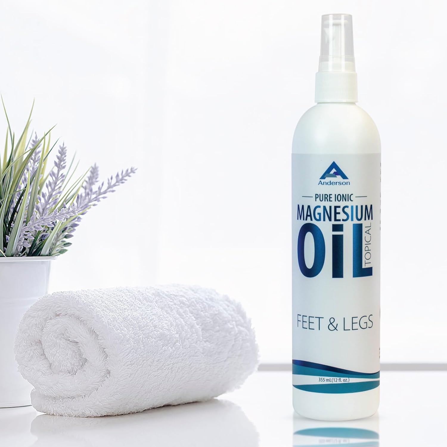 12oz Magnesium Oil Spray for Feet and Legs | Made in USA | Ionic Magnesium Chloride Lotion | Promotes Relaxation, Muscle Cramp Relief - Espot.com.au