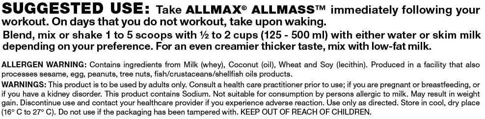 allmax-nutrition-all-mass-advanced-muscle-gainer-chocolate-12-lbs-with-2000-calories-zero-trans-fat-4