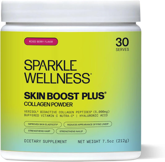 Mixed Berry Sparkle Collagen Powder Supplement with VERISOL Peptides & Vitamin C | Skin Boost Plus for Improved Elasticity | 30 Servings - Espot.com.au