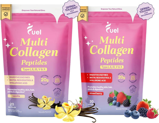mixed-berry-french-vanilla-collagen-drink-powder-for-women---with-hyaluronic-acid-vitamin-c-tremella-biotin---supports-skin-hair-nail-health---fuel-collagen-peptides-1