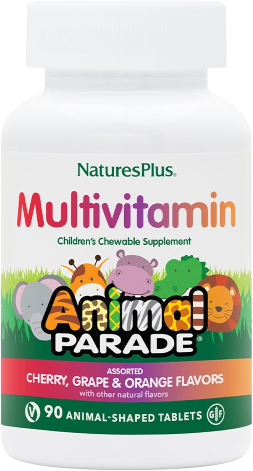natures-plus-animal-parade-childrens-multivitamin-chewables---90-animal-shaped-tablets---vegan-gluten-free---natural-assorted-flavors---45-servings-1