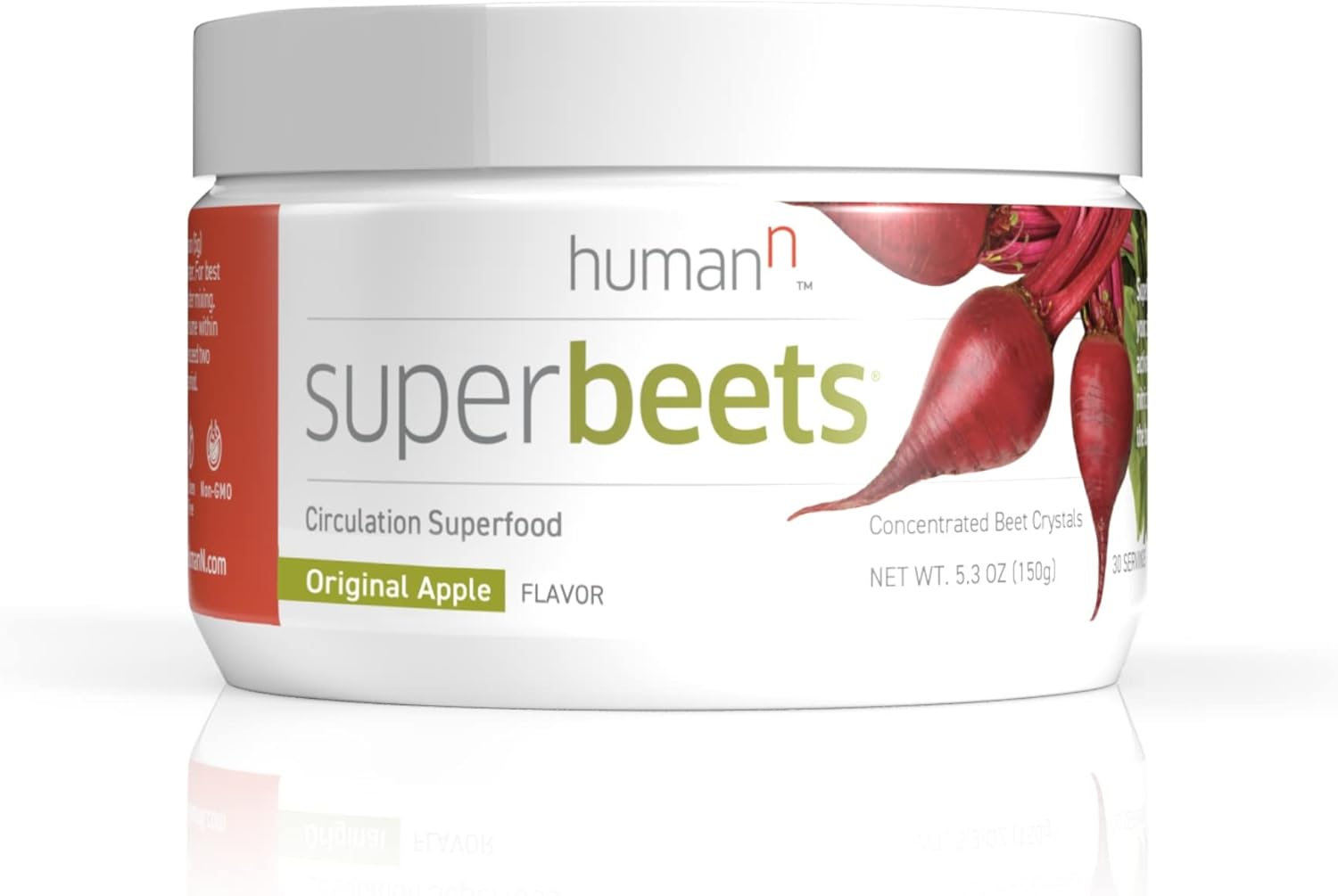HumanN SuperBeets Beetroot Powder - Natural Nitric Oxide Booster for Heart Health - Non-GMO Superfood Supplement with Original Apple Flavor, 30 Servings - Espot.com.au
