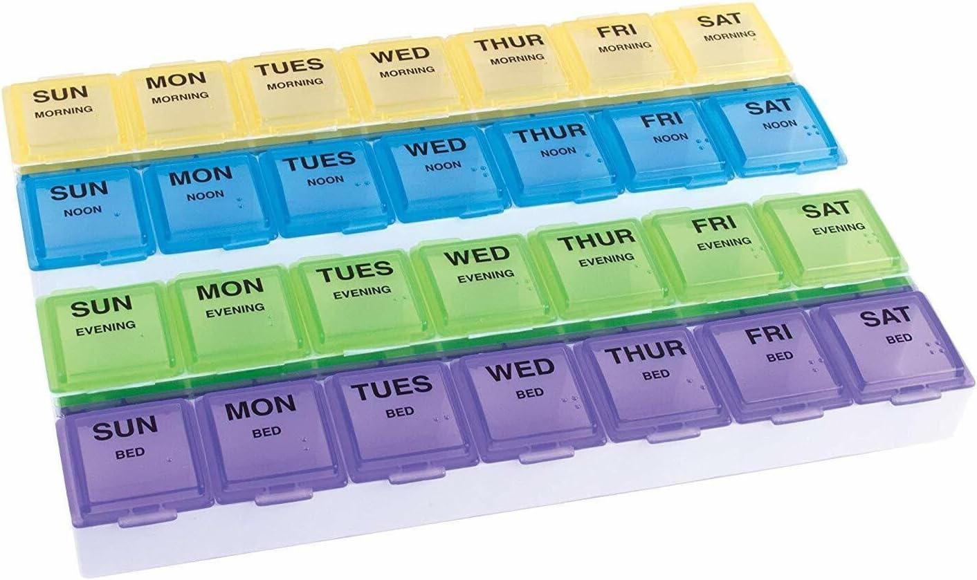 7-day-pill-organizer-with-large-compartments-rounded-base-4-daily-doses-colored-lids---bpa-free-1