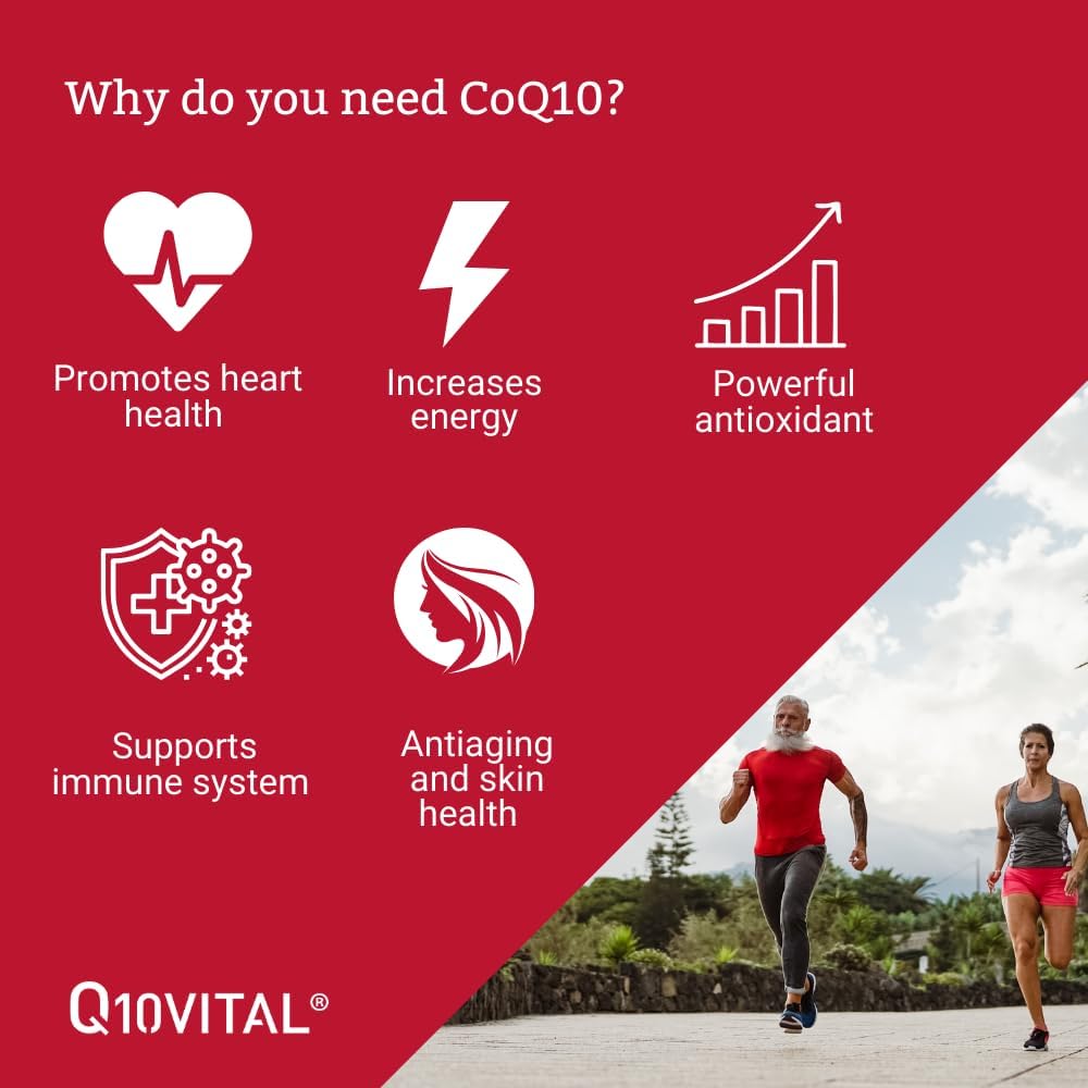 Valens Q10Vital CoQ10 100 mg Liquid - High Absorption Antioxidant for Heart Health, Energy, Anti-Aging, Skin - Apple Flavor, Sugar-Free - 9x Absorption Boost - Espot.com.au