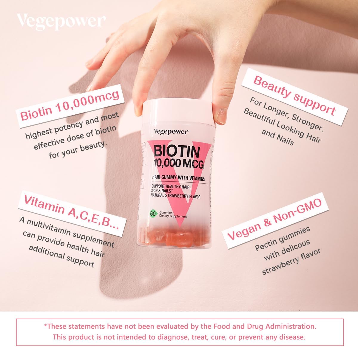 vegan-hair-growth-gummies-with-biotin-10000mcg-for-healthy-hair-skin-nails---non-gmo-supplement-for-women-and-men---strawberry-flavor---60-bears-3