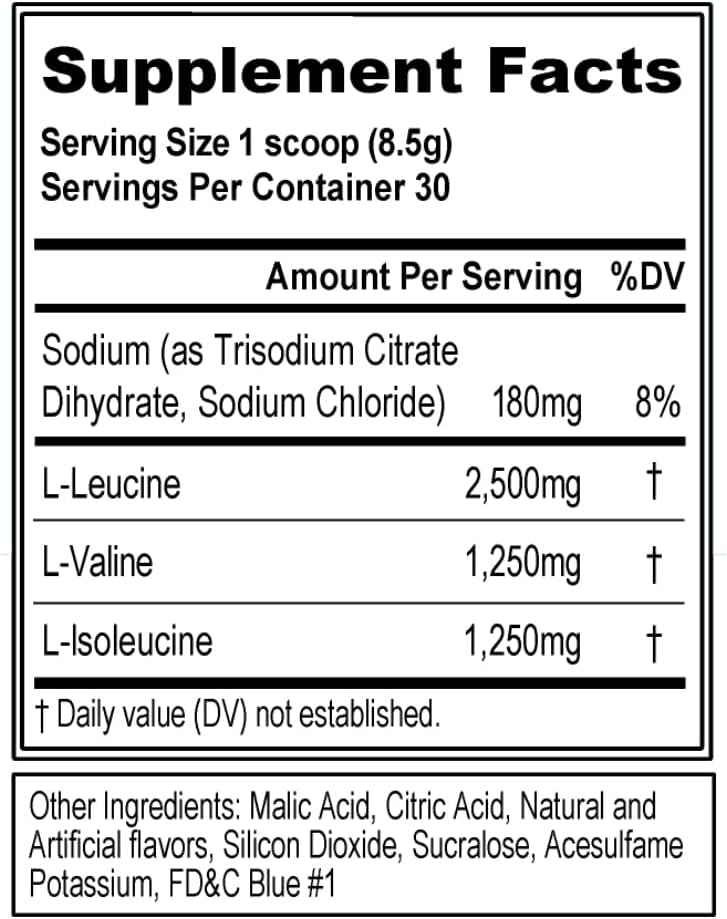 evl-bcaa-amino-acids-powder---post-workout-recovery-drink-pre-workout-energy---5g-bcaas-supplement-for-men---blue-raz-flavor-2